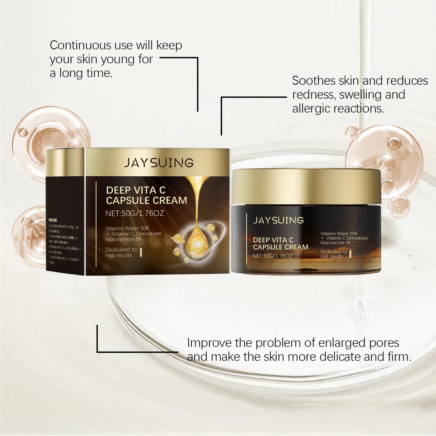 Deep Hydration Cream Vita C Capsules, Face Rejuvenating Cream