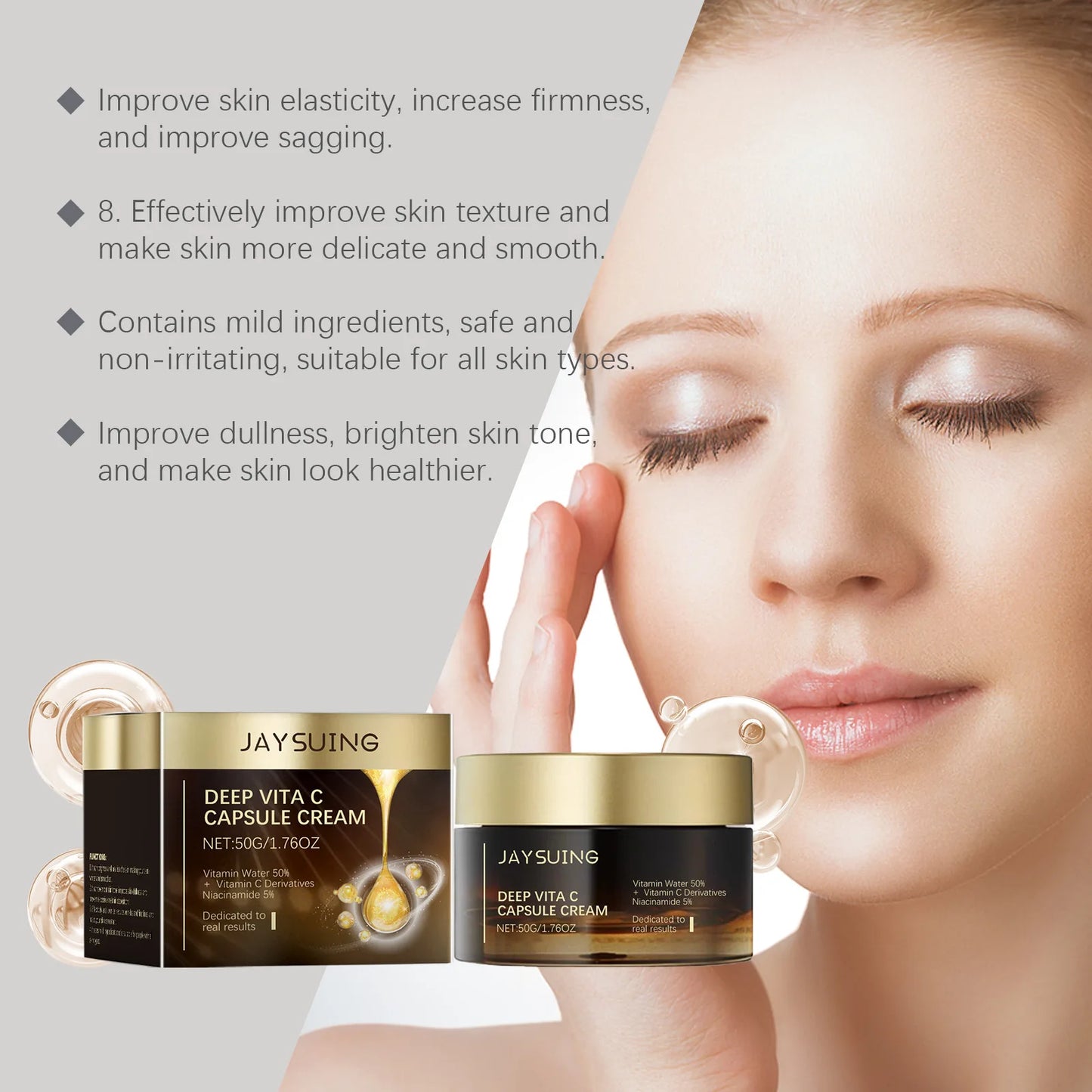 Deep Hydration Cream Vita C Capsules, Face Rejuvenating Cream