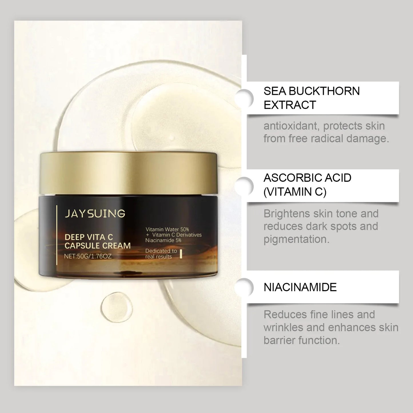 Deep Hydration Cream Vita C Capsules, Face Rejuvenating Cream